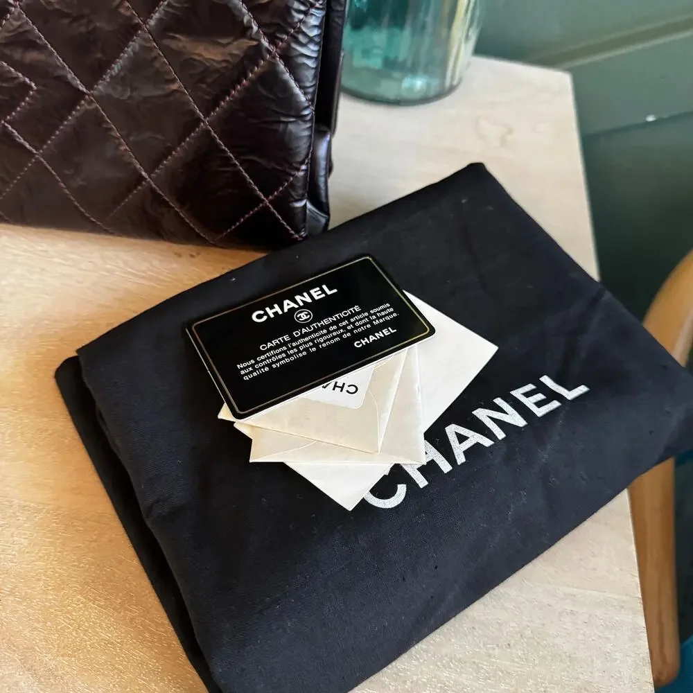 MINT XL CHANEL GRAND SHOPPING TOTE LEATHER DARK BROWN - Picture 2 of 7